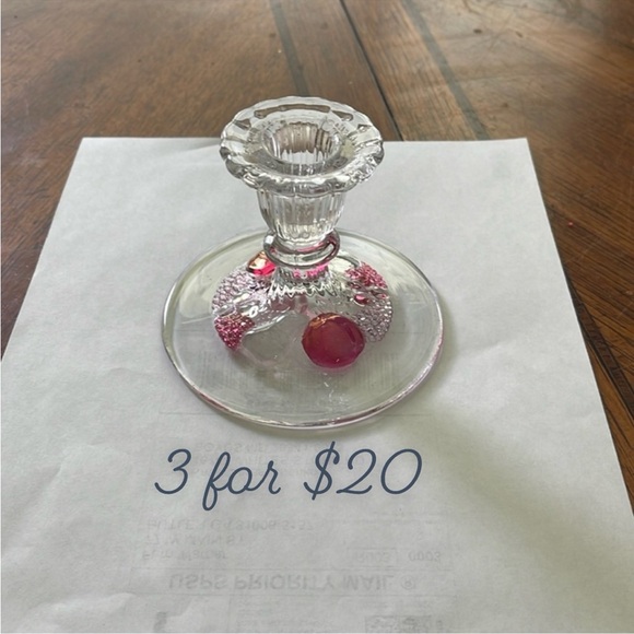 Vintage Westmoreland Della Robbia flashed glass candlestick holder 3itemsfor$20 - Picture 1 of 6